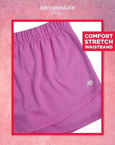 AEROPOSTALE Girls Skort Set - 2 Piece Short Sleeve Striped Graphic Tee and Casual French Terry Skort for Girls (Sizes: 7-12) in Saudi Arabia