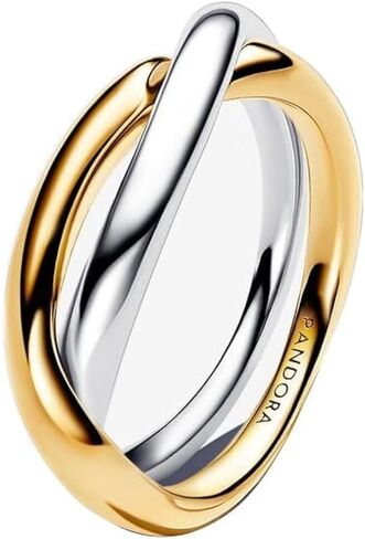 Pandora Essence Two-tone Entwined Bands Ring - Sterling silver and 14k Gold-Plated Ring - Gift for Women - Includes Gift Box in Kuwait