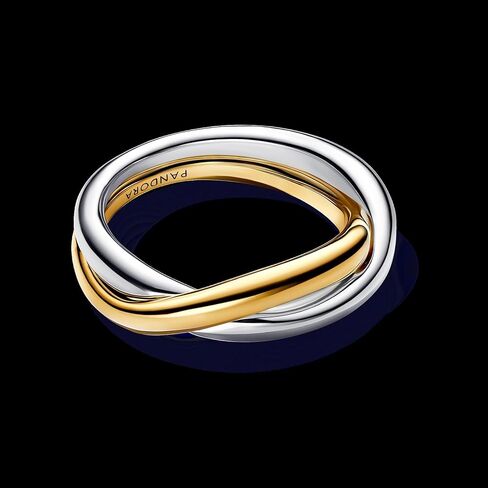 Pandora Essence Two-tone Entwined Bands Ring - Sterling silver and 14k Gold-Plated Ring - Gift for Women - Includes Gift Box in Kuwait