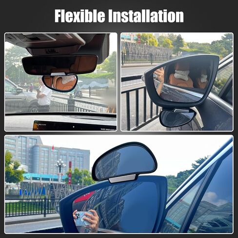 jose2015 Blind Spot Mirrors, blindspot mirror for Cars LEFT，Universal Adjustable HD Glass Wide Angle Side Rearview Mirror for Safety Auxiliary Parking in Kuwait