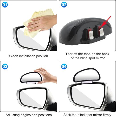 jose2015 Blind Spot Mirrors, blindspot mirror for Cars LEFT，Universal Adjustable HD Glass Wide Angle Side Rearview Mirror for Safety Auxiliary Parking in Kuwait
