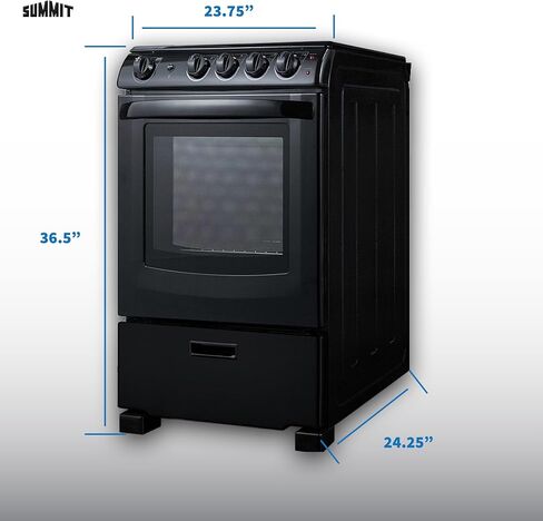Summit REX2431BRT 24" Electric Smooth Top Range in Black in Saudi Arabia