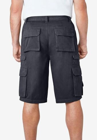 Boulder Creek by Kingsize Men's Big & Tall 12" Side-Elastic Stacked Cargo Pocket Shorts in Kuwait