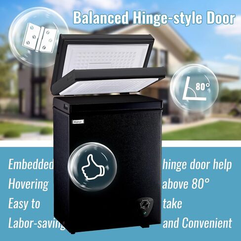 3.5 Cubic Chest Freezer, Compact Freezer with Top Open Door，Deep Freezer with Removable Storage Basket, 7 Gears Temperature Control, Energy Saving, for Office Dorm or Apartment in Saudi Arabia