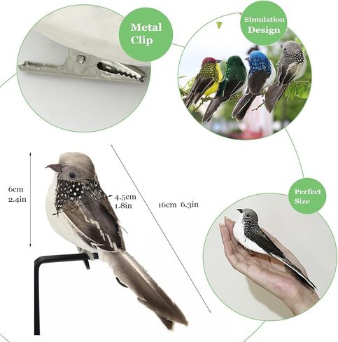 Lwingflyer 4pcs ألوان مختلطة الطيور الاصطناعية الريش 6 بوصات على زخارف الطيور العصف in Saudi Arabia