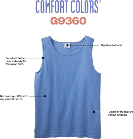 Comfort Colors Men's Adult Tank Top, Style 9360, Pepper, 2X-Large in Saudi Arabia