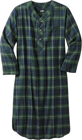 KingSize Men's Big & Tall Plaid Flannel Nightshirt Pajamas in Kuwait