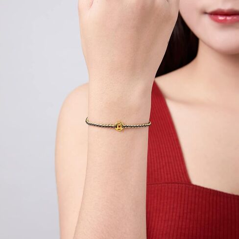 String Bracelet Solid Gold Charm Bracelets Black Lucky Coins Gold Jewelry Cool Bracelets Unisex for Women Men Adults Girlfriend Friendship Couple Bracelet Pure Gold Not Gold Plated in Kuwait