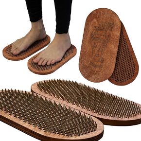 Sadhu Board for Yoga Beginners, Wooden Yoga Board for Acupressure and Meditation with Nails for Deep Tissue Massage, Acupuncture Massage, Nail Distance 0.31 in (8 mm)