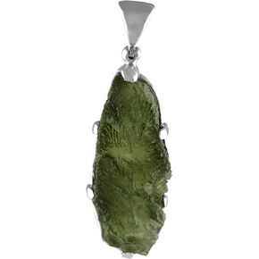 Starborn Genuine Moldavite Sterling Silver Pendant - X Large