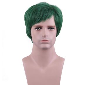 MAGQOO Red Wigs for Men Short Straight Red Wig for Boy Male Cosplay Costume Wig Synthetic Heat Resistant