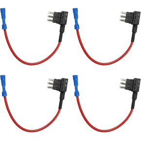 12V Car Add-a-Circuit Fuse Tap Adapter, Mini Blade Fuses Holder Automotive Fuse Adapter, 3 ATM Fuses Tap Replacement for Car Truck Boat (1PC)
