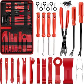 LadyRosian 37Pcs Trim Removal Tool Set, Car Upholstery Repair Kit, Auto Clip Pliers Fastener Remover Tool, Door Panel Tool, Car Panel Tool Radio Stereo Removal Tool Kit with Storage Bag (Blue)