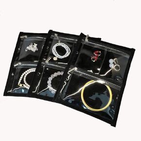 GSXRB Waterproof Anti-Tarnish Jewelry Organizer for Travel - Large Capacity Foldable Jewelry Box with 36 Compartments, Portable Earring Necklace Ring Organizer (Black)