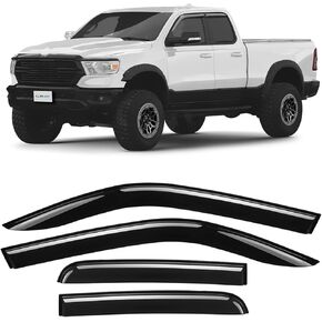 CLIM ART in-Channel Incredibly Durable Rain Guards for Ford F150 2015-2020 SuperCrew, Original Window Deflectors, Vent Deflector, Vent Window Visors, Dark Smoke Truck Accessories, 4 pcs- 615010LP