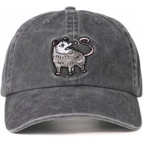 Possum Gifts for Possum Lovers, Possum Stuff, Embroidered Cap, Adjustable Hat Gifts Accessory for Birthday & Christmas Grey