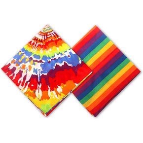 2 PCS Gay Pride Bandanas LGBTQ Rainbow Bandana Love is Love Headband Colorful Rainbow Burlap Bandana Pride Month Decorations