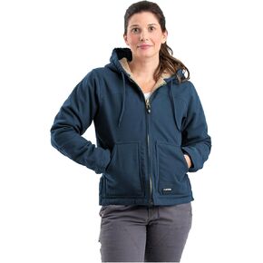 Berne Women's Sherpa-Lined Softstone Duck Hooded Jacket