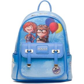 Disney Pixar UP Carl and Ellie 11" Vegan Leather Mini Backpack