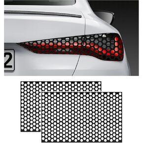 2PCS Car Rear Tail Light Lamp Stickers Honeycomb Type Decal, 18.9"×11.8" Universal DIY Self Adhesive Tint Film Taillight Sheet, Car Rear Tail Light Headlight Taillight Cover Trim (Carbon Fiber)