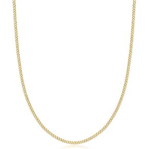 Barzel 18K Gold Plated Curb/Cuban Link Chain Necklace 2MM, 3MM, 4MM, 5MM For Women or Men - Made In Brazil