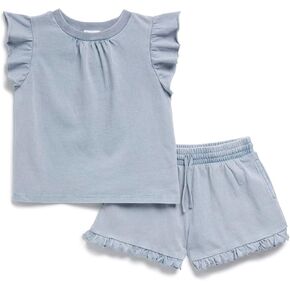 Splendid Girls Indigo Short-sleeve Top and Short Set