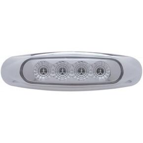 United Pacific 39400 - Clearance/Marker Light - Amber Led/Clear Lens, With Reflector, 4 Led