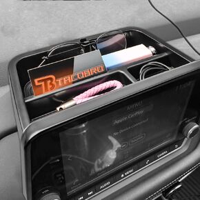 TACOBRO Center Console Dashboard Storage Organizer Compatible with 2021-2025 Rogue S/SV/Rock Creek Accessories, Rogue Interior Insert Behind Screen Dash Mounted Holders Box ABS Black