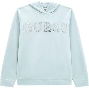 GUESS Girls' Eco Hooded Rhinestone Logo Sweatshirt