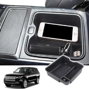 Car Armrest Storage Box Tray Compatible with Land Rover Range Rover Sport/Vogue 2023+ Center Console Organizer Tray Armrest Box Non-Slip Storage Box (Version with Refrigerator)