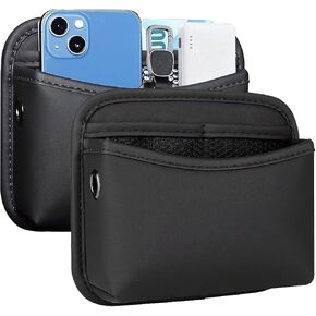 SOOPII 2Pack Car Seat Side Storage Pocket, PU Leather Small Organizer, Multifunctional Console Side Organizer Bag for Phone,Keys, Sunglass and Wallet (Black)