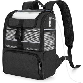 CURMIO Portable Oxygen Concentrator Backpack Compatible with Rhythm Healthcare P2/P2-E6/P2-E7, POC Travel Bag with Breathable Mesh Panels, Bottom Pocket for Charger, Cannula and Battery, Bag Only