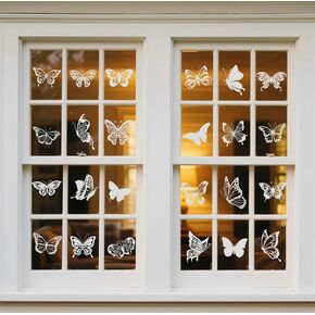Stop Birds from Hitting Windows, Anti-Collision Window Stickers-Window Decals to Prevent Bird Strikes,Static Decals for Glass Doors & Windows,Window Cling Stickers for Home Decoration (Butterfly)