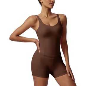 AFZ Workout Sets for Women 2 Piece Yoga Gym Outfits Biker Shorts Matching Halter Workout Tops Sets