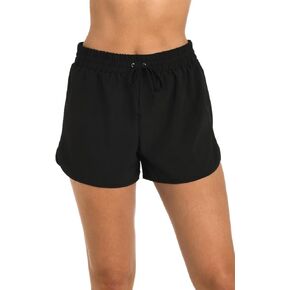 24th & Ocean Women's Solid Woven Board Short Swimsuit Bottom