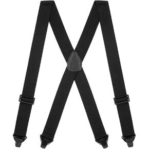 Airport Friendly Suspenders - BuzzNot Clip - 1.5-Inch Wide Elastic - X-Back - 4 Sizes & 6 Colors!