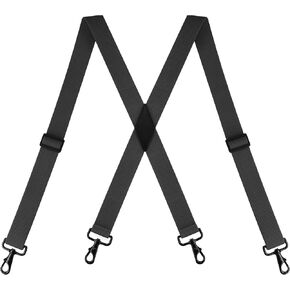 Suspenders for Men Heavy Duty, Mens Suspenders for Jeans with 4 Snap Hooks Adjustable X Back Men's Suspenders