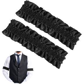 2 PCS Garter for Man's Arm Sleeve Garters 1920's Armband Garter Roaring Anti-Slip Roaring Garters Belt Men Armband Garter Armband Garter Party Decoration Roaring 20s Costumes for Men Arm Party Costume