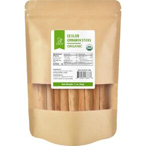 Soeos Ceylon Cinnamon Sticks 1 oz (28g) Pack of 3, Organic Cinnamon Sticks, Real Cinnamon farmed in Sri Lanka, Non-GMO, Cinnamon for Coffee, Baking, Cooking and Beverages