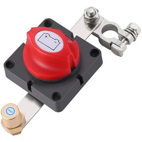 Top Post Battery Disconnect Switch – 12V and 48V Master Power Cut Off Switch for Car, RV and Vehicle (On/Off, SAE Negative Battery Terminal Connection)