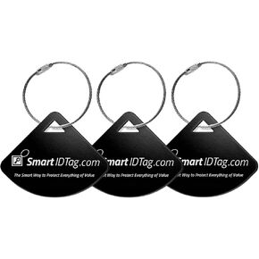 Dynotag® Express Series Solid Metal Web Enabled Smart Bag Tag ID + Steel Loop, Anodized Aluminum with DynoIQ™ & Lifetime Recovery Service (Ruby Red)