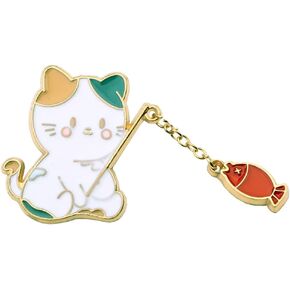 Cute Fishing Cat Cartoon Enamel Pins for DIY Accessory Clothing Bookbags Hat Decoration