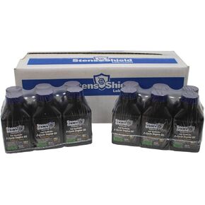 Stens Shield 2 Cycle Engine Oil 770-264, Full Synthetic 2 Stroke Oil, Engine Oil for Outdoor Power Equipment, Twenty-Four 2.6 oz. Bottles/case, 1 Bottle Makes 1 Gallon of 50 to 1 Fuel Mix, Blue Oil