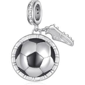 Softball/Hockey/Baseball/Soccer Charms 925 Sterling Silver Sport Charms for Bracelet Necklace Sports Jewelry Gifts for Women