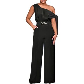 Jumpsuits For Women Dressy Casual Off Shoulder Wide Leg Long Pants Suits Formal Jumpsuit One Piece Outfits