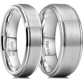 King Will Basic Tungsten Ring for Men 6mm 7mm 8mm 9mm 10mm Silver Blue Tungsten Wedding Band Matte Brushed Finish Comfort Fit in Saudi Arabia
