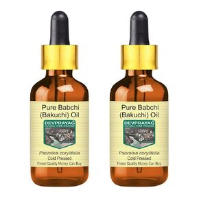 Babchi (Bakuchi) Oil (Psoralea corylifolia) with Glass Dropper | Cold Pressed | Pure | For Diluting Essential oils | Skin & Massage | Non-Sticky | Lightweight | Unisex | 100ml X 2 (6.76 oz)
