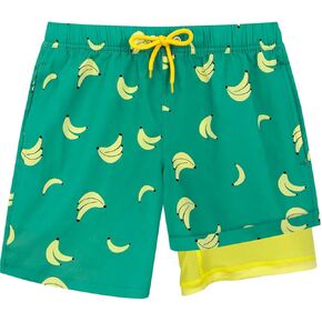 Boys Swimming Trunks with Compression Liner 2 in 1 Quick-Dry Swim Board Shorts with Pockets in Saudi Arabia