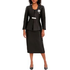 Women's 2 Piece Church Suits for Formal Occasion with Handmade Diamond Mother's Gift Church Set