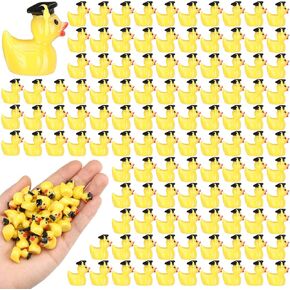 150 Pcs Mini Resin Graduation Ducks with Black Hat 2025 Grad Resin Ducky Favor Graduation Decorations Class of 2025 Miniature Ducks Figurine Grad Party Gifts Favors Art Crafts(Blue)